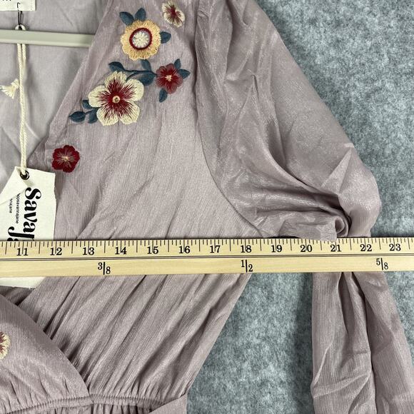 Savanna Jane Tiered Maxi Dress Womens Small Floral Embroidery Cottage Boho NEW - Picture 14 of 16